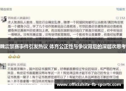 魏震禁赛事件引发热议 体育公正性与争议背后的深层次思考